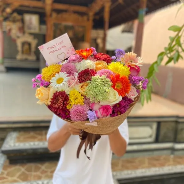bouquet korean fresh flowers thumbelina