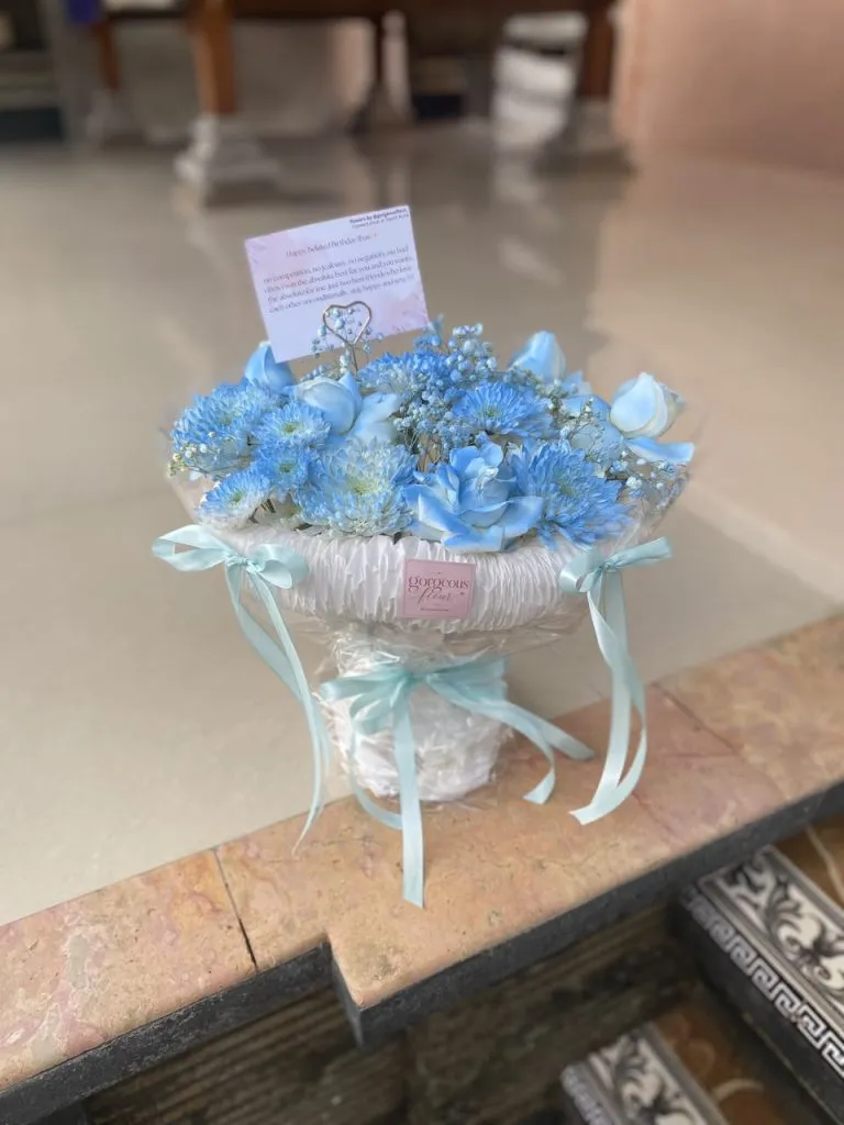 bouquet korean fresh flowers colorspray