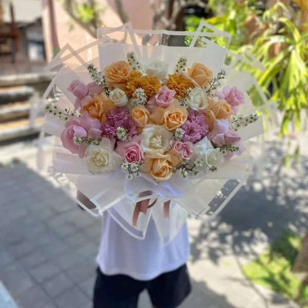 bouquet fresh flowers roses