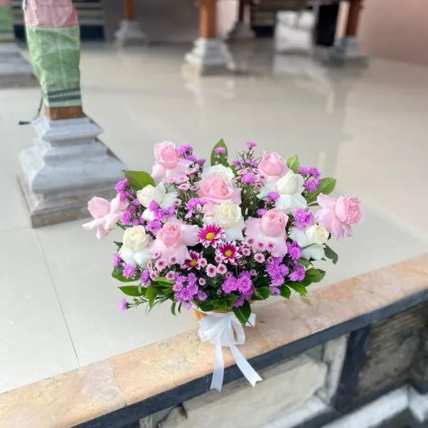 basket fresh flowers mix
