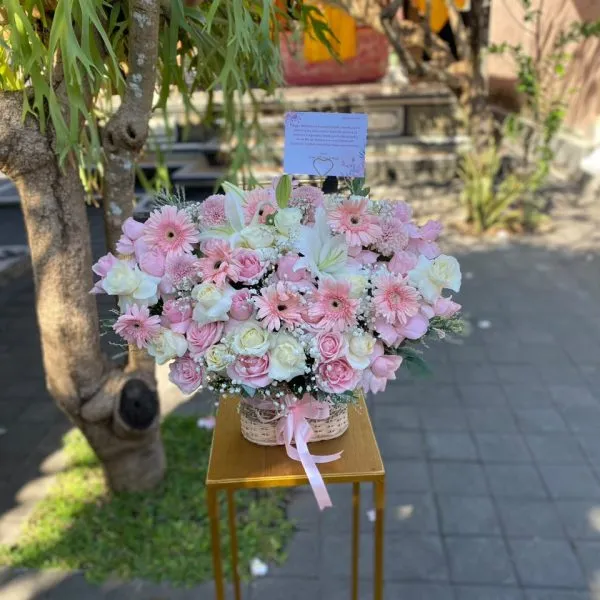 basket fresh flowers