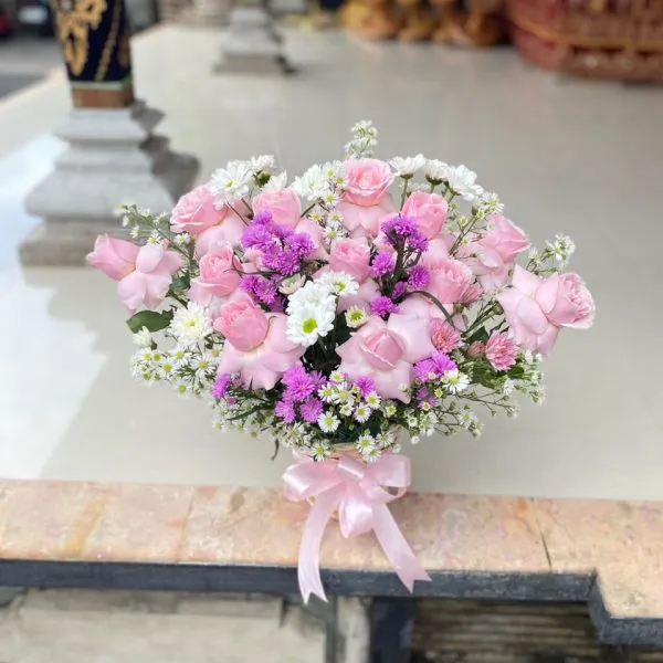 basket fresh flowers mix