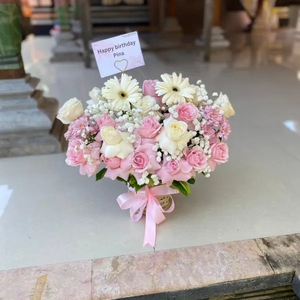 basket fresh flowers mix