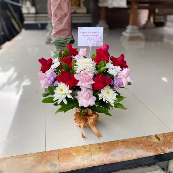 basket fresh flowers mix